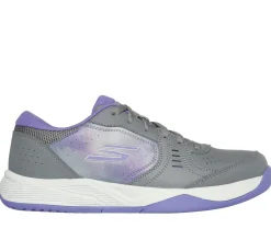 Com Atacadores|Sapatilhas-SKECHERS Viper Court Smash - Pickleball CINZENTO / ROXO