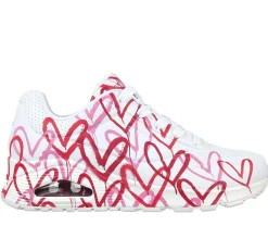 Com Atacadores|Sapatilhas Casuais-SKECHERS X JGoldcrown: Uno - Spread The Love BRANCO / VERMELHO