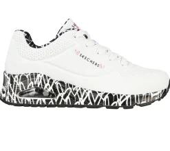 Com Atacadores|Sapatilhas-SKECHERS X JGoldcrown: Uno - Loving Love BRANCO / PRETO