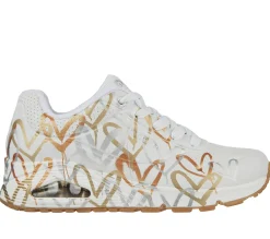 Sapatilhas Casuais|Sapatilhas-SKECHERS X JGoldcrown: Uno - Metallic Love BRANCO / DOURADO