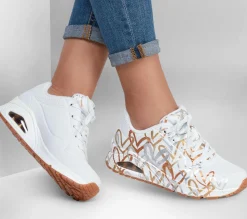 Sapatilhas Casuais|Sapatilhas-SKECHERS X JGoldcrown: Uno - Metallic Love BRANCO / DOURADO