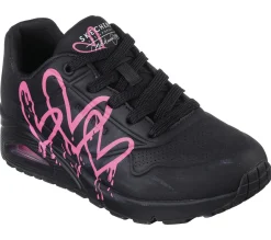 Com Atacadores|Sapatilhas Casuais-SKECHERS X JGoldcrown: Uno - Dripping In Love PRETO / ROSA