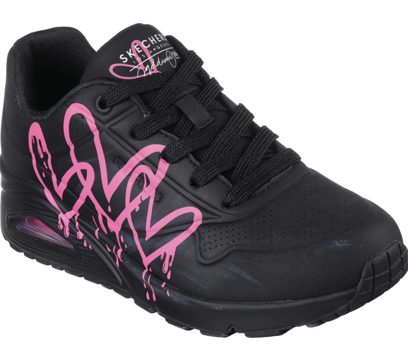 Com Atacadores|Sapatilhas Casuais-SKECHERS X JGoldcrown: Uno - Dripping In Love PRETO / ROSA