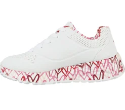 Com Atacadores|Sapatilhas-SKECHERS X JGoldcrown: Uno Lite - Lovely Luv BRANCO / VERMELHO