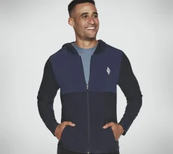 Partes De Cima|Partes De Cima-SKECHERS SKECH-KNITS ULTRA GO Lite Full Zip Hoodie NAVY