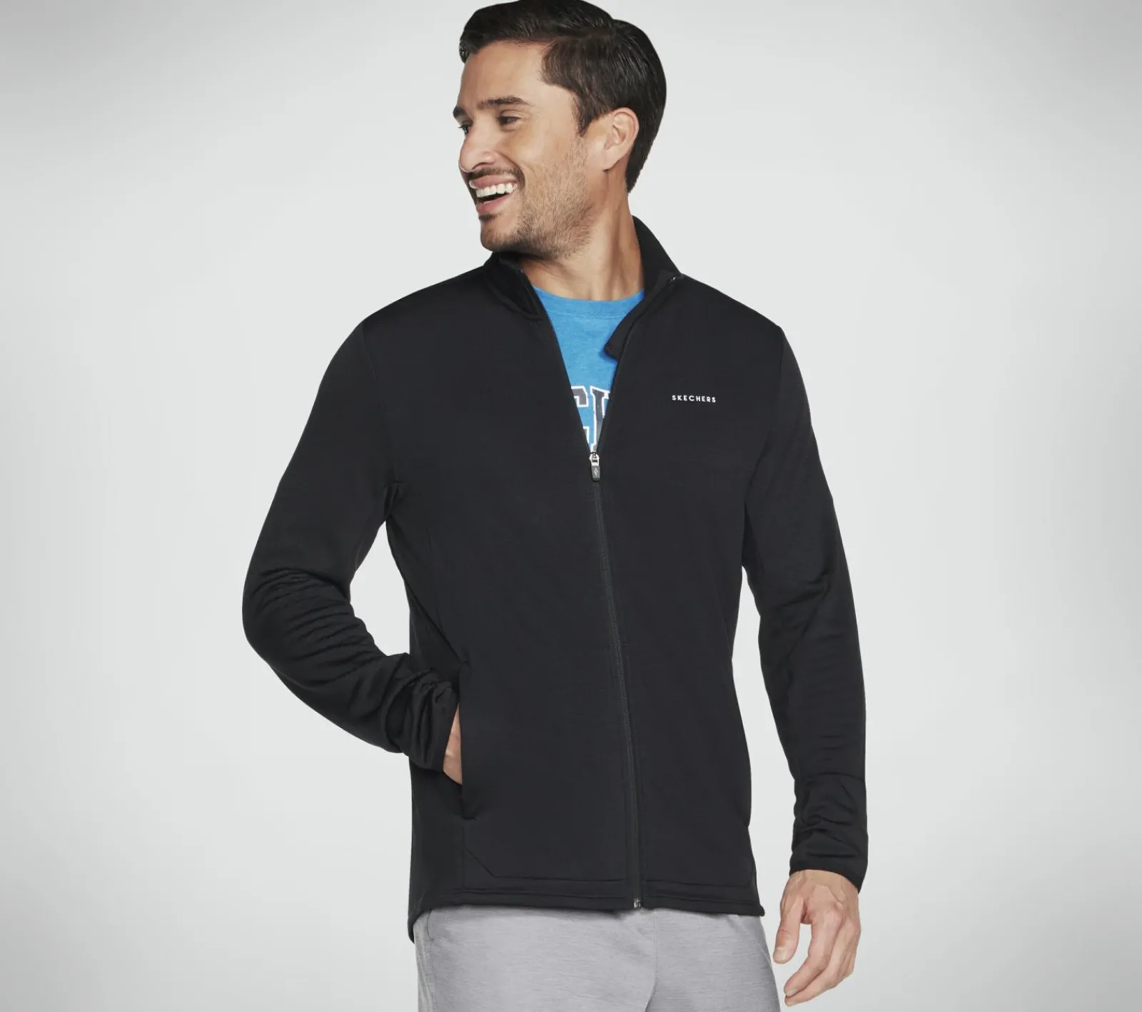 Partes De Cima|Partes De Cima-SKECHERS SKECH-KNITS ULTRA GO Thermal Full Zip Jacket PRETO