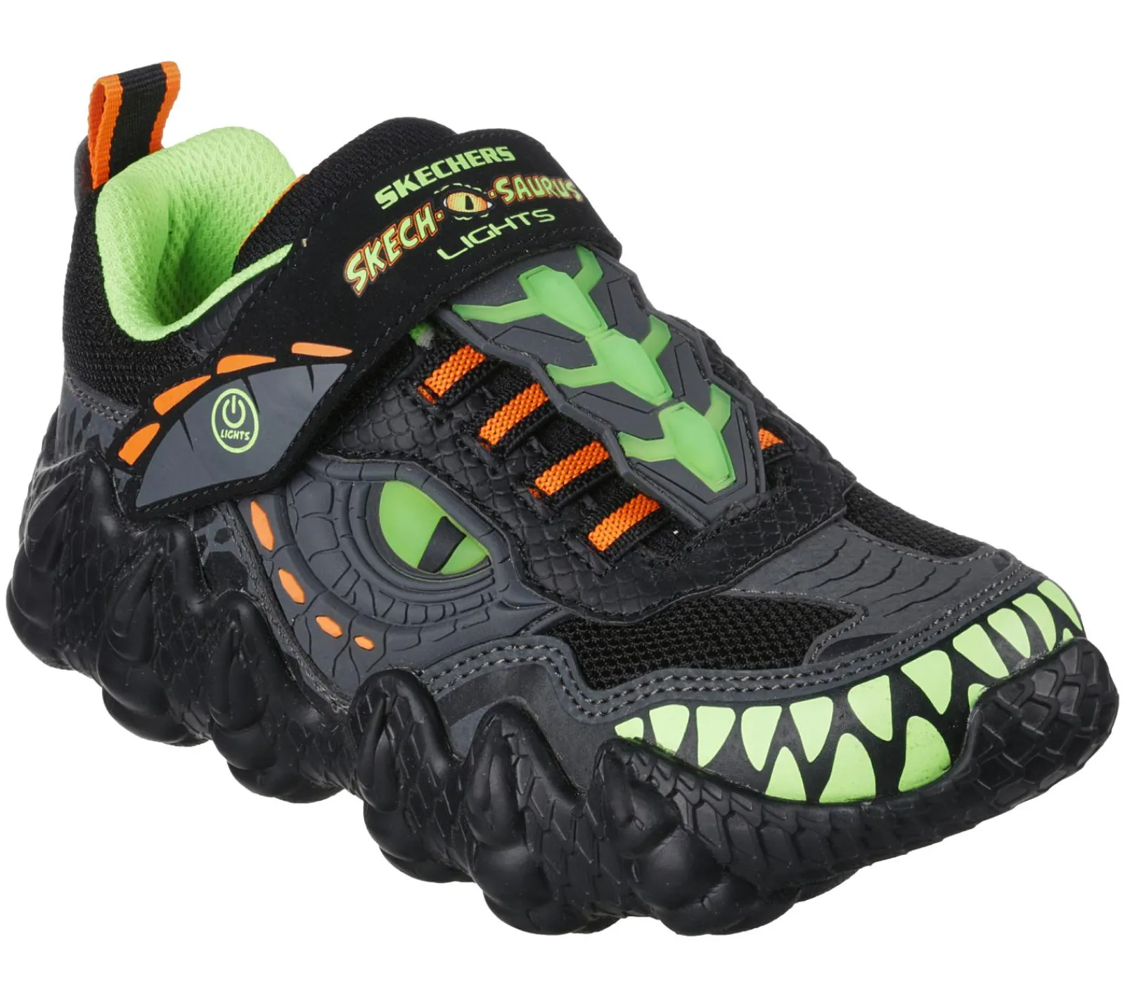 Luzes|Sapatilhas-SKECHERS Skech-O-Saurus Lights - Dino-Tracker PRETO / LIMA
