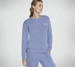Partes De Cima|Partes De Cima-SKECHERS SKECH-SWEATS Signature Pullover Crew ROXO / PRATEADO