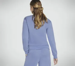 Partes De Cima|Partes De Cima-SKECHERS SKECH-SWEATS Signature Pullover Crew ROXO / PRATEADO