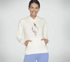 Partes De Cima|Partes De Cima-SKECHERS SKECH-SWEATS Watercolor Diamond Pullover Hoodie BRANCO / PRATEADO
