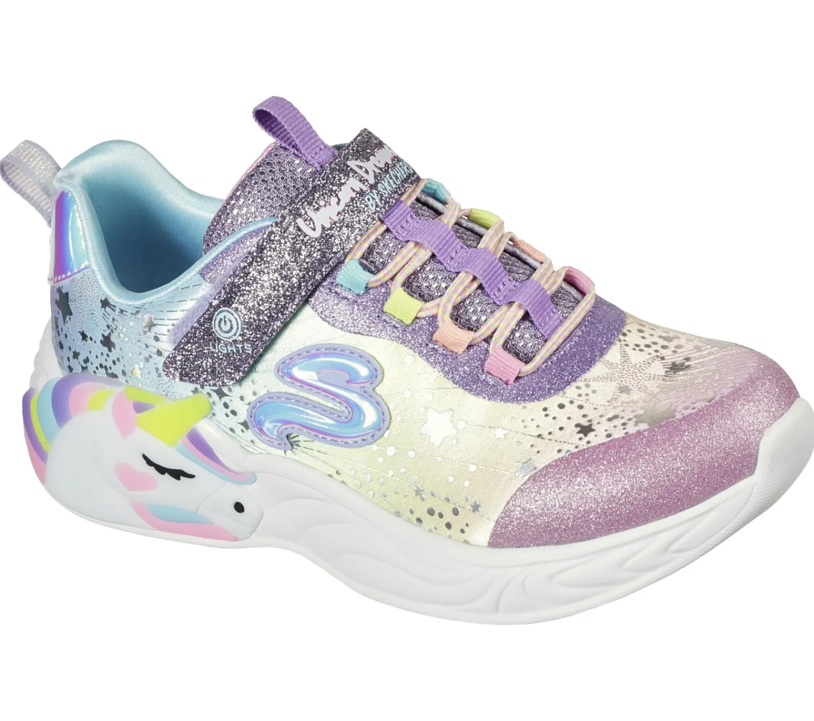 Luzes|Sapatilhas-SKECHERS S-Lights: Unicorn Dreams ROXO / MULTICOR
