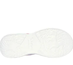 Luzes|Sapatilhas-SKECHERS S-Lights: Unicorn Dreams - Wishful Magic ROSA / TURQUESA