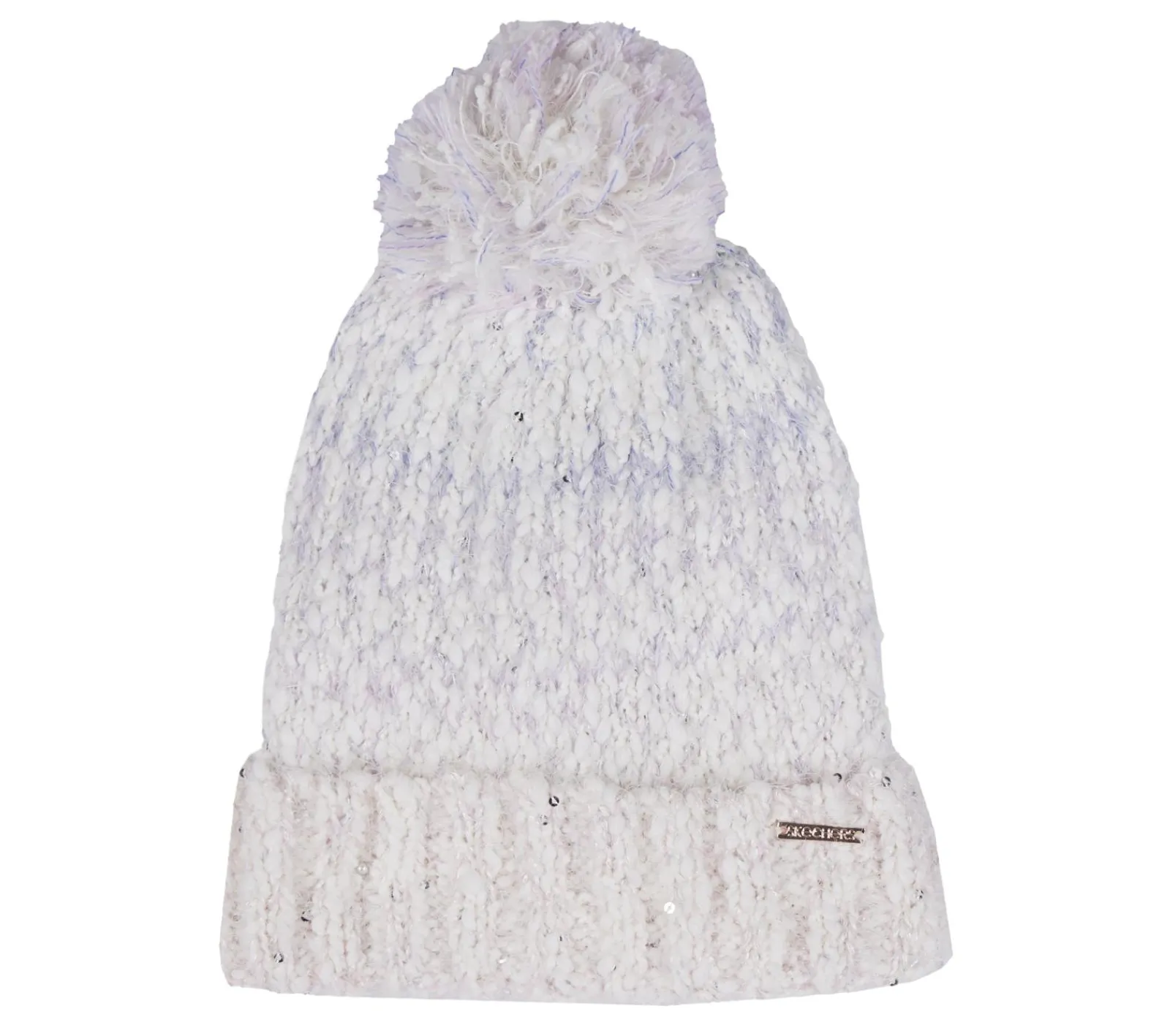 Acessórios Para A Cabeça|Chapéus E Gorros-SKECHERS Slub Knit Ivory Pom-Pom Beanie BRANCO SUJO