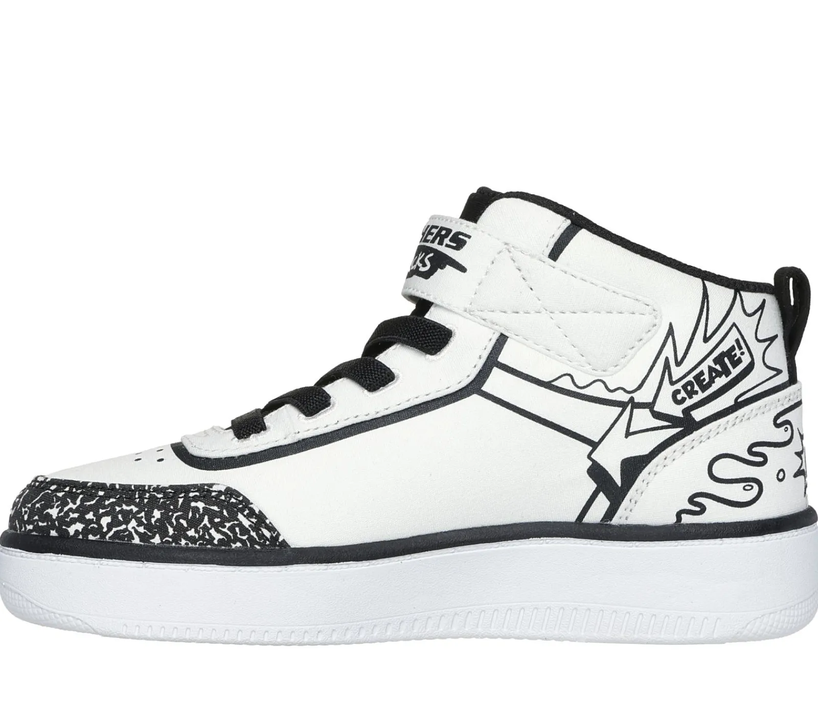 Sapatilhas-SKECHERS Sport Court 92 - Color-Blitz BRANCO / PRETO