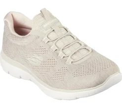 Calçado Sem Atacadores|Sapatilhas-SKECHERS Summits - Fun Flair TAUPE / ROSA