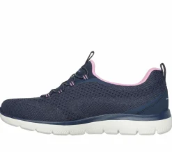 Calçado Sem Atacadores|Sapatilhas Casuais-SKECHERS Summits - New Nature NAVY / ROSA