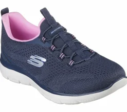 Calçado Sem Atacadores|Sapatilhas Casuais-SKECHERS Summits - New Nature NAVY / ROSA