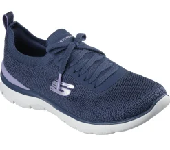 Calçado Sem Atacadores|Sapatilhas-SKECHERS Summits - Sneak Peek NAVY / LAVANDA