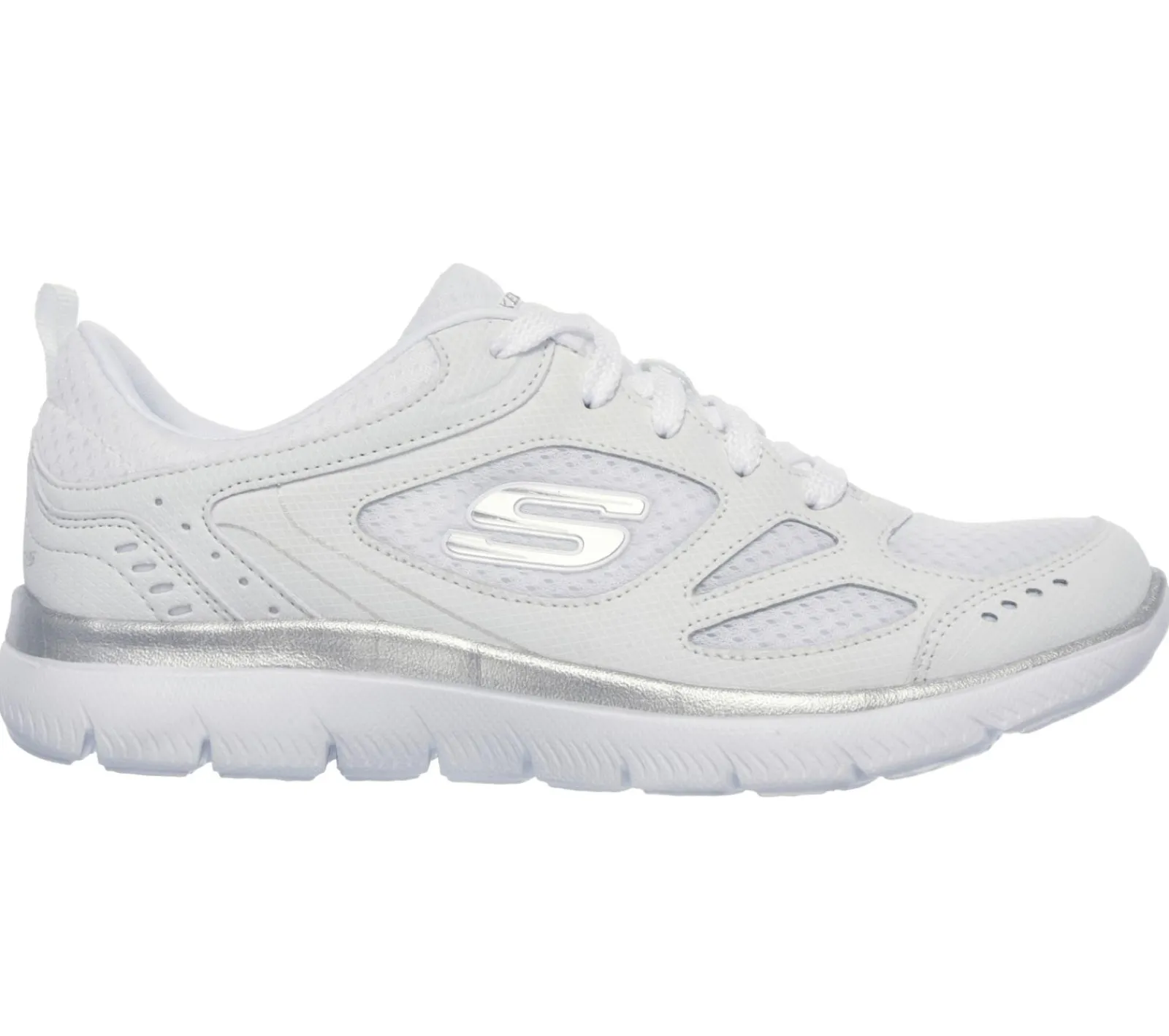 Com Atacadores|Sapatilhas-SKECHERS Summits - Suited BRANCO / PRATEADO