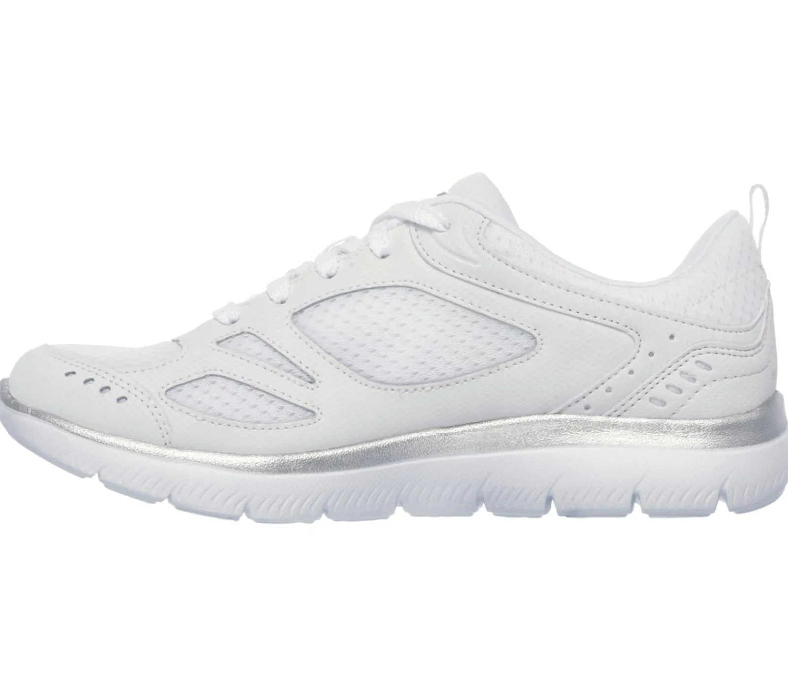 Com Atacadores|Sapatilhas-SKECHERS Summits - Suited BRANCO / PRATEADO