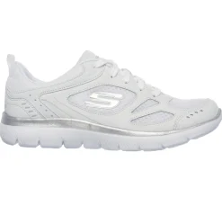 Com Atacadores|Sapatilhas-SKECHERS Summits - Suited BRANCO / PRATEADO