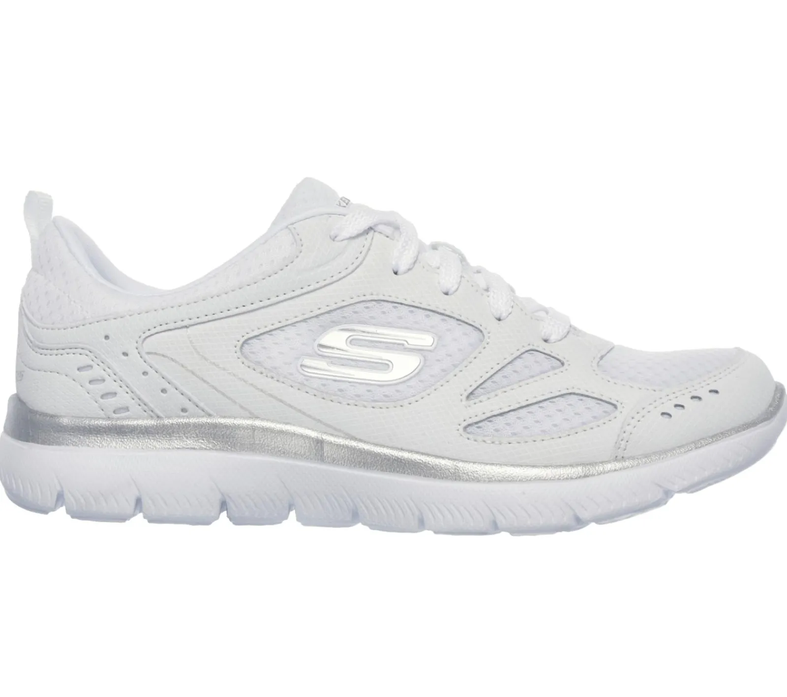 Com Atacadores|Sapatilhas-SKECHERS Summits - Suited BRANCO / PRATEADO