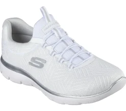 Calçado Sem Atacadores|Sapatilhas Casuais-SKECHERS Summits - Artistry Chic BRANCO / PRATEADO