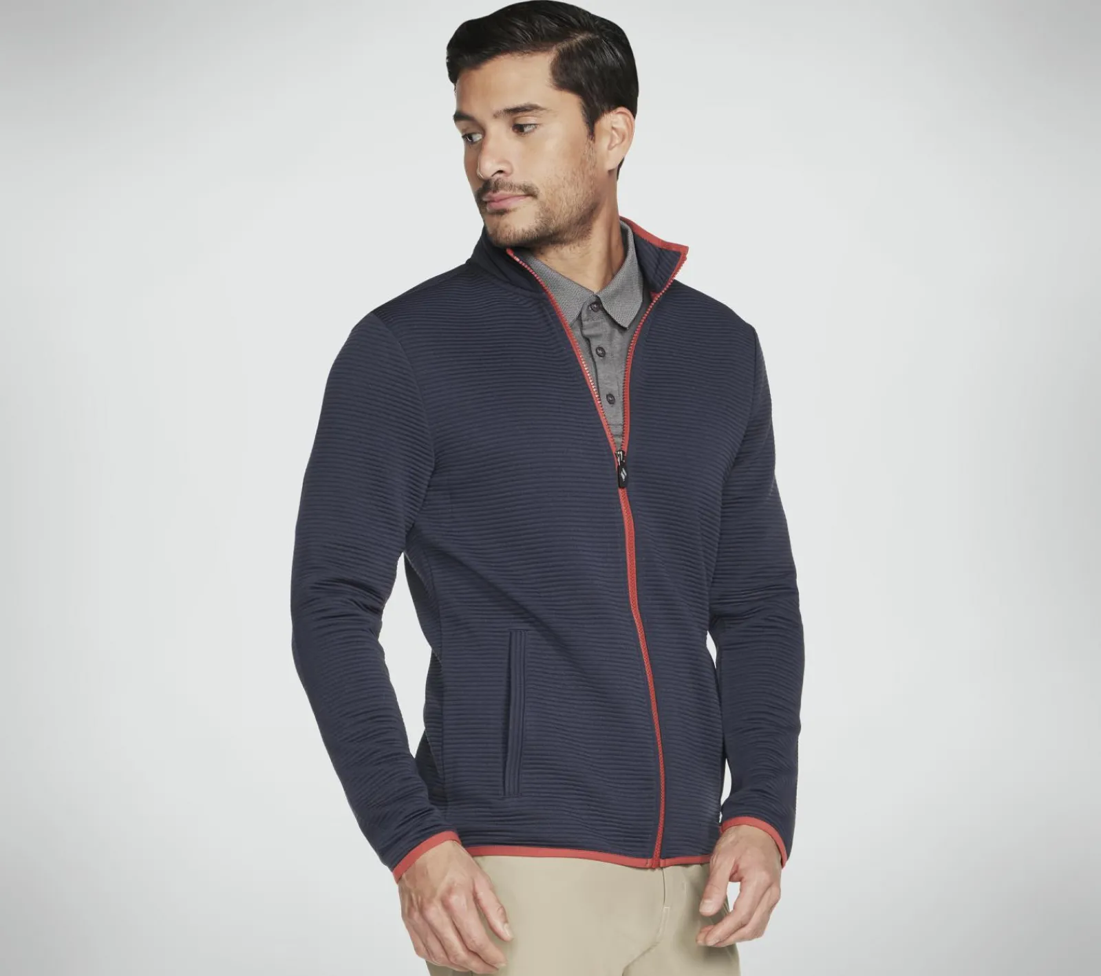 Partes De Cima|Partes De Cima-SKECHERS The Hoodless Hoodie Ottoman Jacket CARVÃO / NAVY