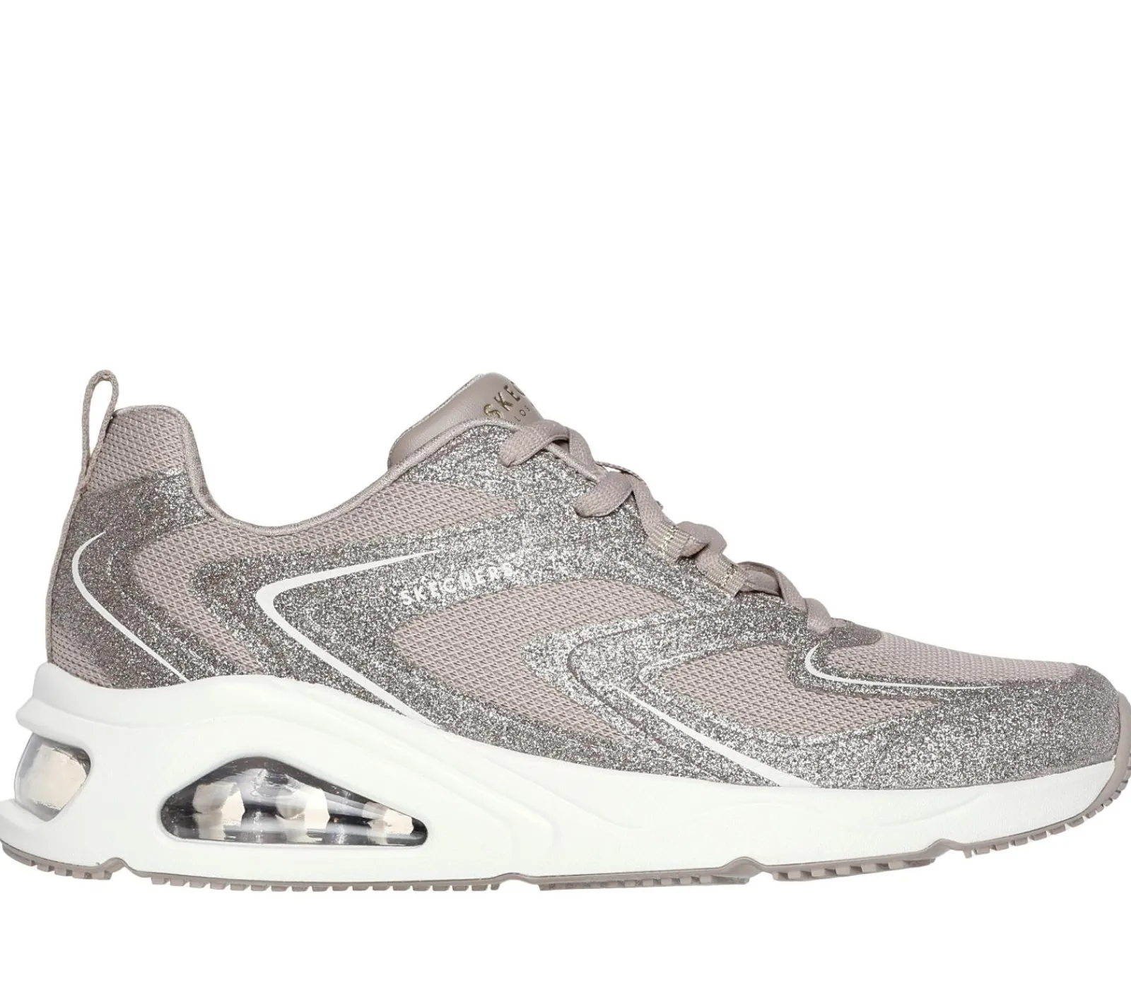 Com Atacadores|Sapatilhas Casuais-SKECHERS Tres-Air Uno - Glit-Airy TAUPE