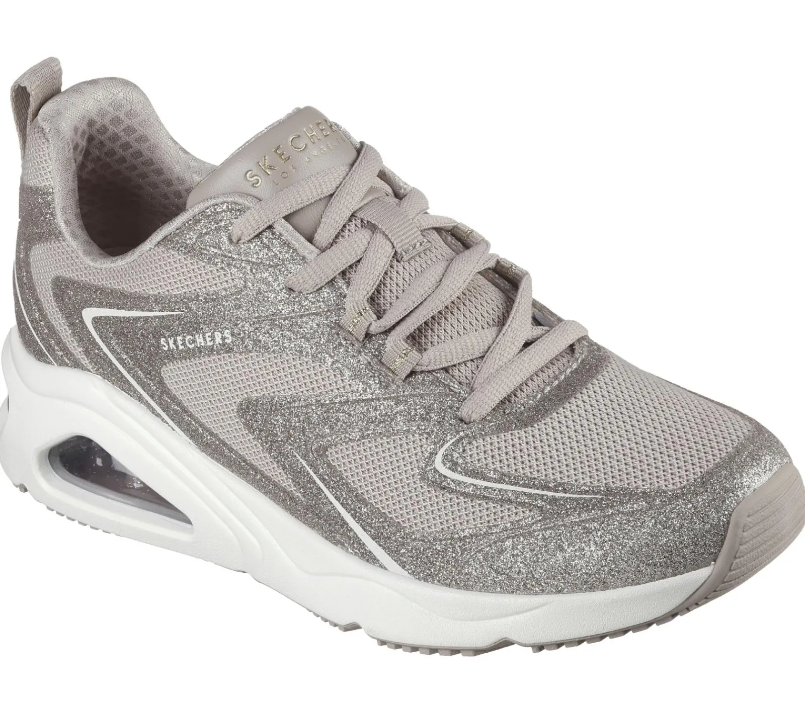 Com Atacadores|Sapatilhas Casuais-SKECHERS Tres-Air Uno - Glit-Airy TAUPE