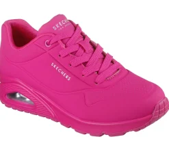Com Atacadores|Sapatilhas-SKECHERS Uno - Night Shades ROSA CHOQUE