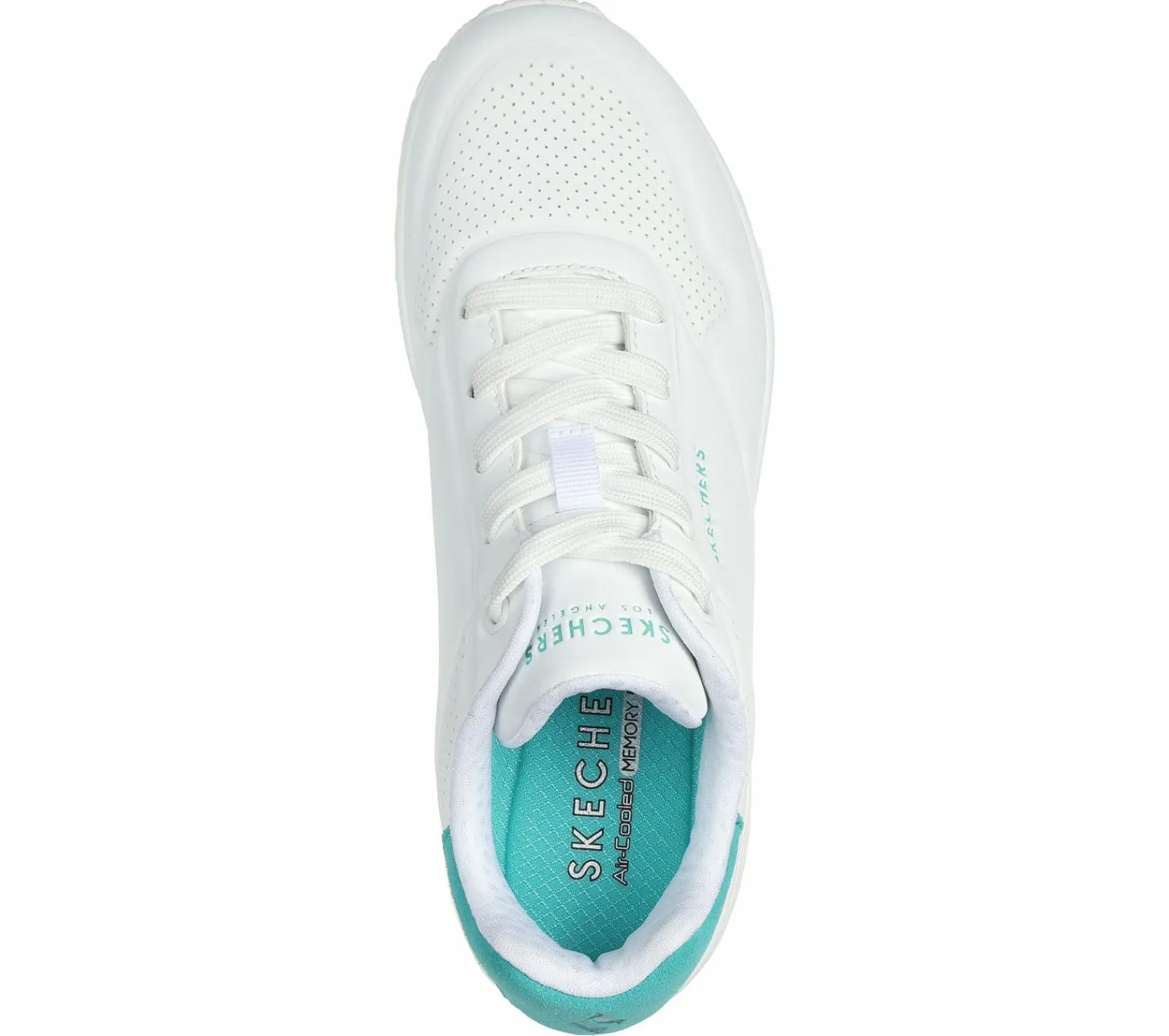 Com Atacadores|Sapatilhas Casuais-SKECHERS Uno - Pop Back BRANCO / MENTA