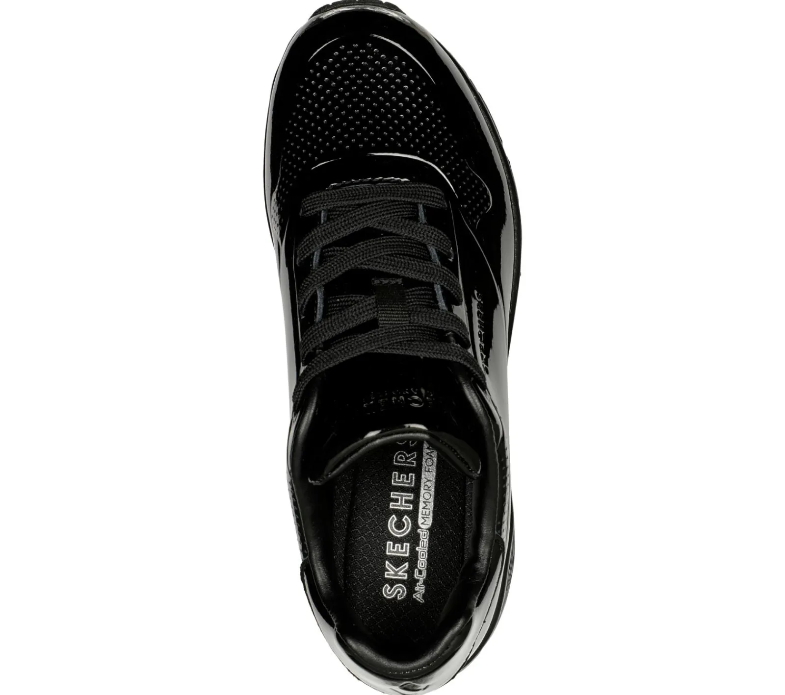 Com Atacadores|Sapatilhas Casuais-SKECHERS Uno - Shiny One PRETO