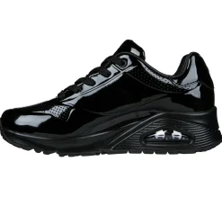Com Atacadores|Sapatilhas Casuais-SKECHERS Uno - Shiny One PRETO
