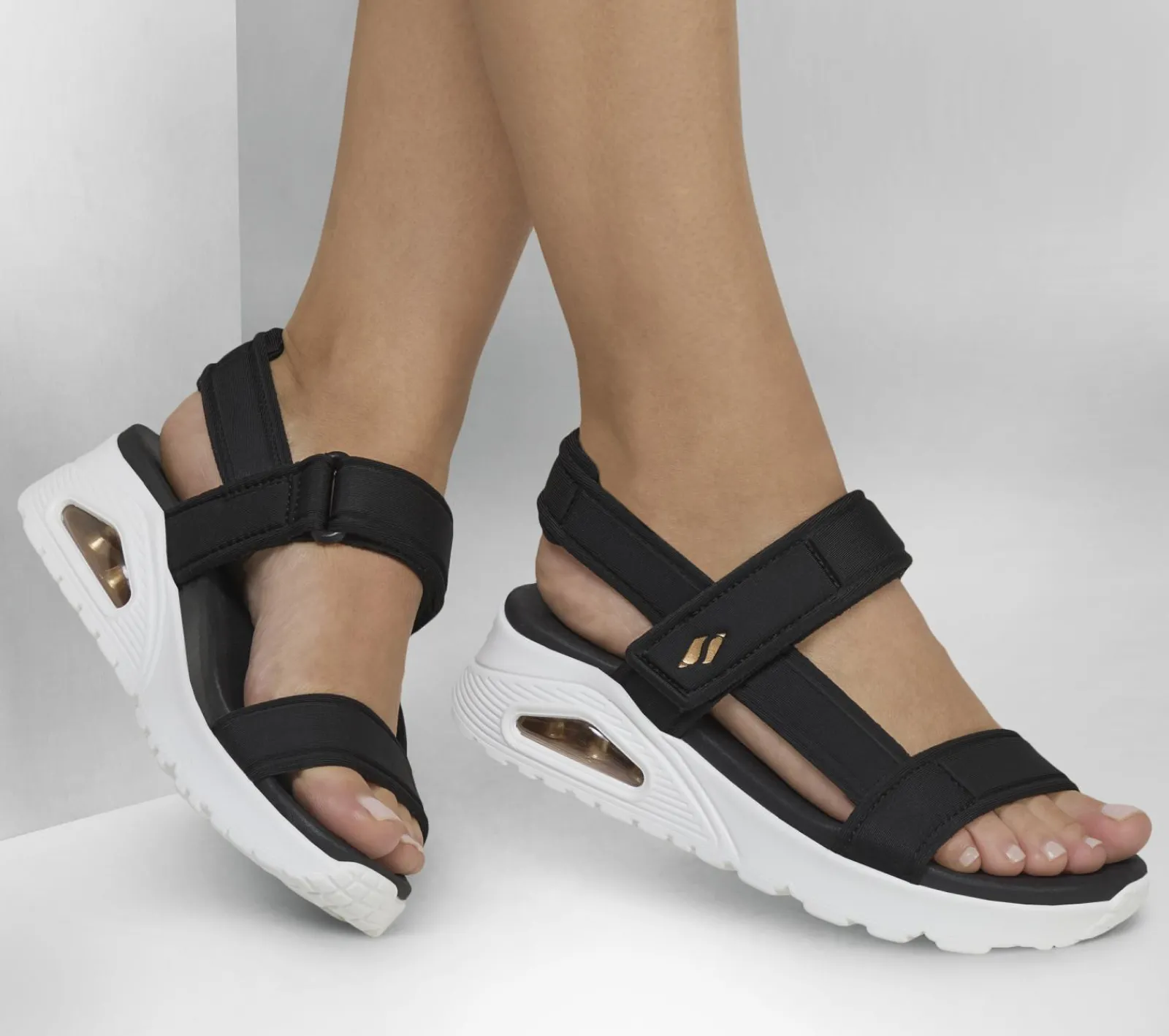 Sandálias-SKECHERS Uno - Summer Stand2 PRETO