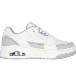 Com Atacadores|Sapatilhas Casuais-SKECHERS Uno Court - Courted Style BRANCO / LAVANDA