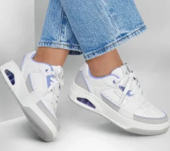 Com Atacadores|Sapatilhas Casuais-SKECHERS Uno Court - Courted Style BRANCO / LAVANDA