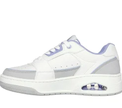 Com Atacadores|Sapatilhas Casuais-SKECHERS Uno Court - Courted Style BRANCO / LAVANDA