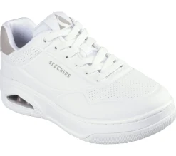 Com Atacadores|Sapatilhas Casuais-SKECHERS Uno Court - Fast Break BRANCO