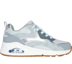 Com Atacadores|Sapatilhas-SKECHERS Uno Gen1 - Color Surge CINZENTO / AZUL CLARO