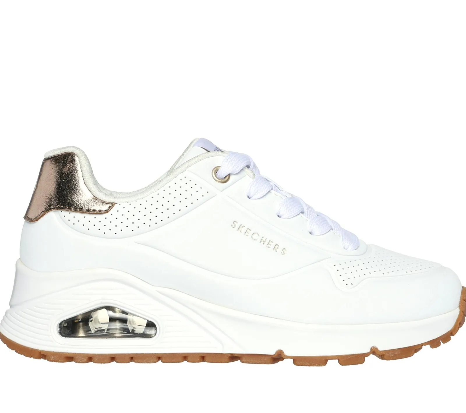 Com Atacadores|Sapatilhas-SKECHERS Uno Gen1 - Shimmer Away BRANCO