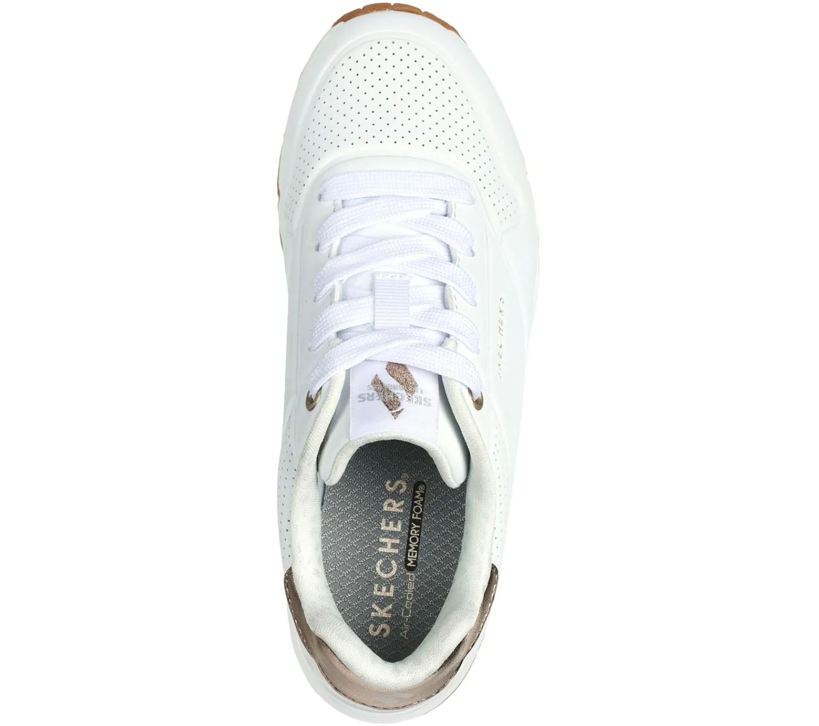 Com Atacadores|Sapatilhas-SKECHERS Uno Gen1 - Shimmer Away BRANCO