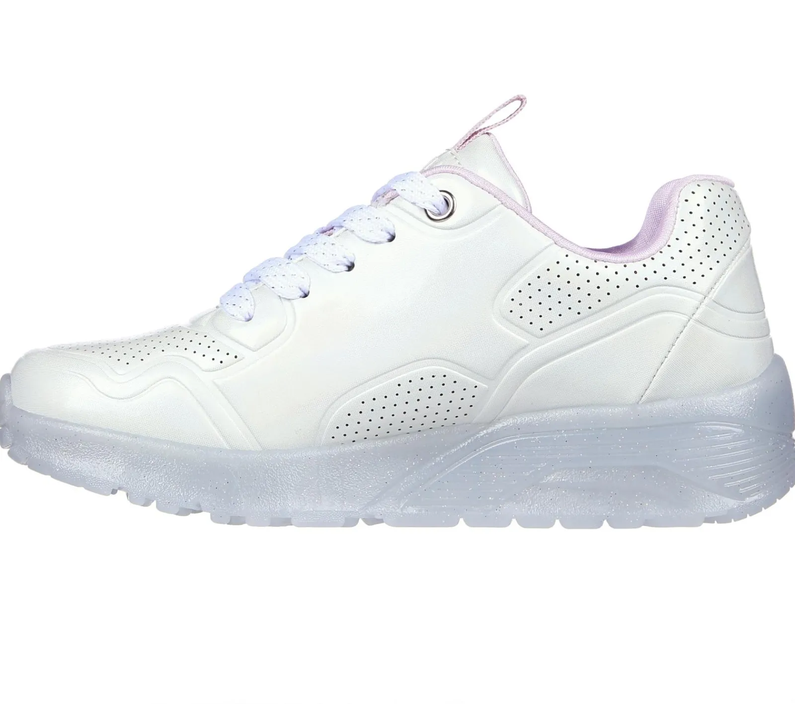 Com Atacadores|Sapatilhas-SKECHERS Uno Ice - Prism Luxe BRANCO / PRATEADO