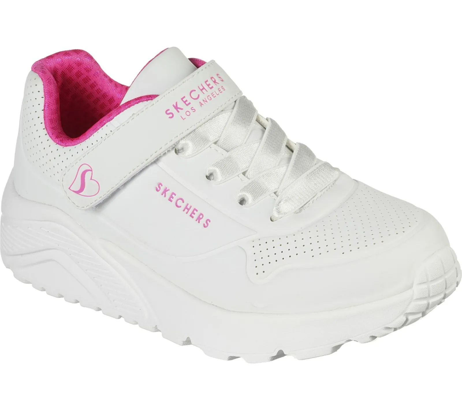 Sapatilhas-SKECHERS Uno Lite BRANCO / ROSA CHOQUE