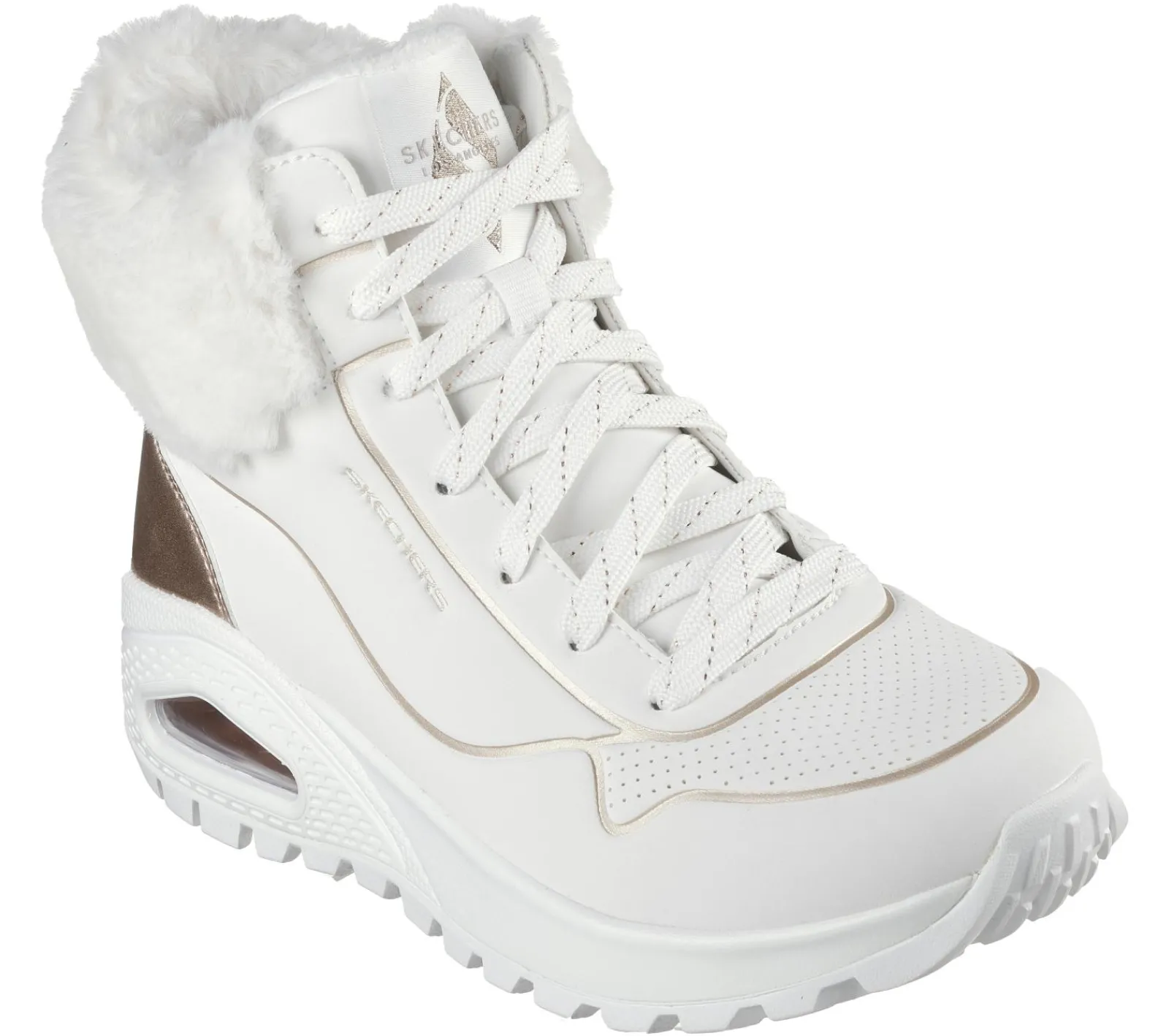Com Atacadores|Botas-SKECHERS Uno Rugged - Fall Shimmer BRANCO /ROSA GOLD