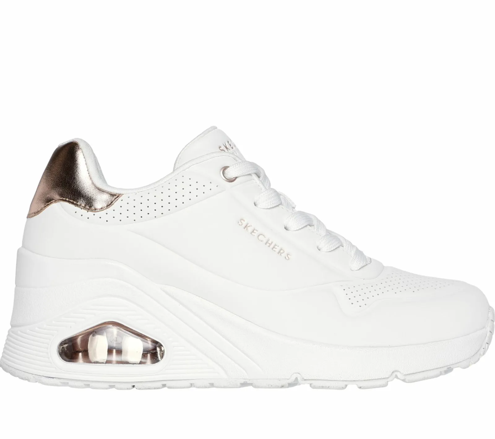 Sapatos De Cunha|Com Atacadores-SKECHERS Uno Wedge - HI Steps BRANCO