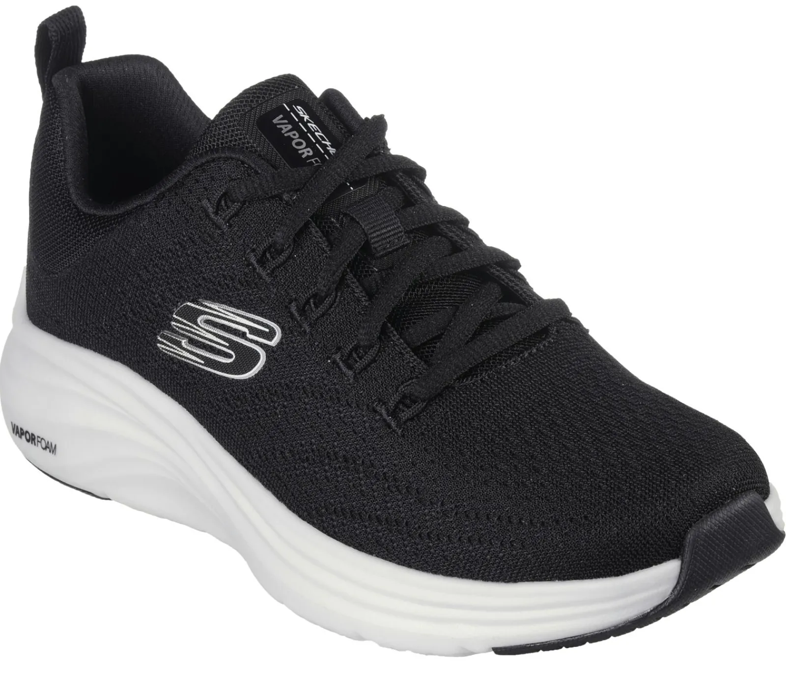 Com Atacadores|Sapatilhas-SKECHERS Vapor Foam PRETO / BRANCO