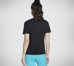 Partes De Cima|Partes De Cima-SKECHERS Vibrant Glow Short Sleeve Tee PRETO