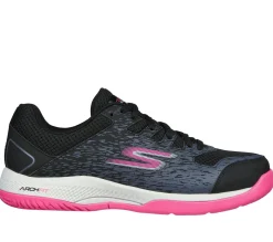 Com Atacadores|Sapatilhas-SKECHERS Viper Court - Pickleball PRETO / ROSA
