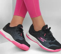 Com Atacadores|Sapatilhas-SKECHERS Viper Court - Pickleball PRETO / ROSA